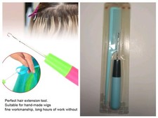 Blue Micro Braid Weave Extension Crochet Needle Latch Hook and Comb Set
