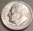 SELLING AS SHOWN - 1966 SMS UNCIRCULATED ROOSEVELT DIME~NICKEL CLAD COPPER~698