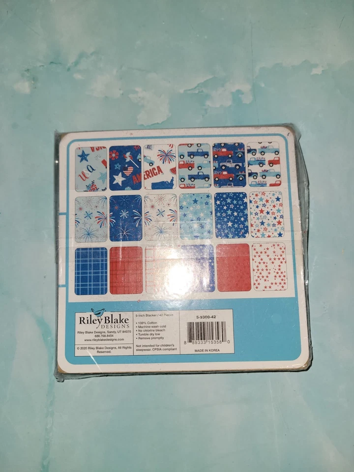 Riley Blake Fabrics Charm 5" 42pc Fireworks Freedom 4th Of July NEW Lot Of Fabri - Image 4 of 4