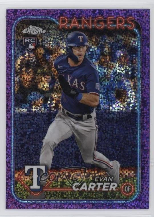 2024 Topps Chrome Purple Speckle Refractor /299 Evan Carter #136 Rookie RC 2s2