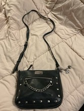 Vintage Harley Davidson Women s Black Leather Studded Crossbody Purse/Bag