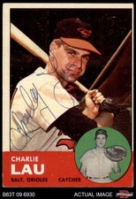 1963 Topps #41 Charlie Lau Orioles AUTO Signed