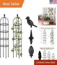 Elegant 6 Ft Round Garden Trellis for Climbing Plants - Rustproof Steel Design