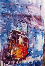 olio su tela arco di trionfo a milano con neve firmato d girardi