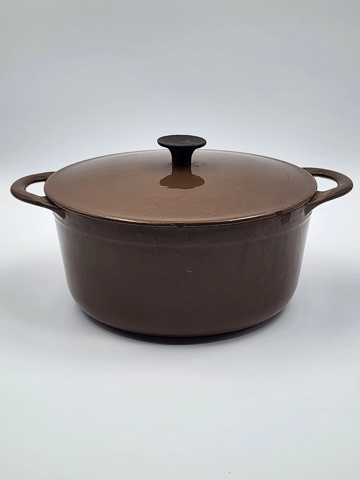 VTG Cousances Le Creuset #18 Cast Iron Chocolate Enamel Made In France 2 Qt