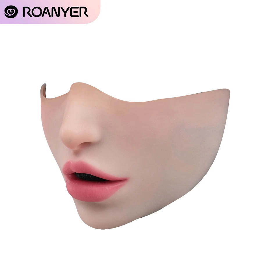 Roanyer Silicone Half Mask Open Lips for Crossdresser Transgender Cosplay - Image 2 of 4