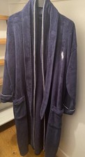 Polo Ralph Lauren Bath Robe Big Pony One Size Blue Pile Plush Fleece Pockets