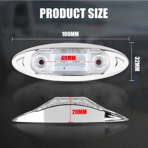 3 LED Side Marker Clearance Lights Amber/Red/White Waterproof Trailer Truck RV - Picture 2 of 42