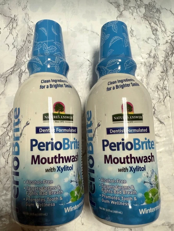 Nature's Answer Periobrite Alcohol-Free Mouthwash, Wintermint, 16 Ounce (2 Pack) - Image 2 of 4