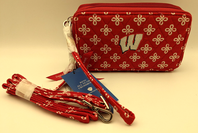 Vera Bradley Wisconsin RFID All-in-One Crossbody Red White Mini