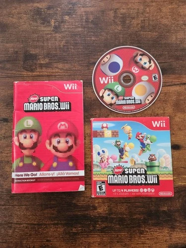 New Super Mario Bros. Wii (Nintendo Wii) With Sleeve, Disc & Manual NFR Version