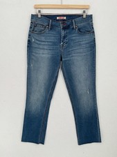 Johnny Was Blue Stretch Mid Rise Relaxed Tapered Leg The Boyfriend Jeans Sz 25
