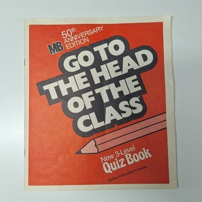Milton Bradley Go To The Head Of The Class 50th Anniv Quiz Book 1986 4175U-X1