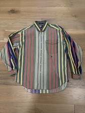 Vtg Colorblock 90s Tommy Hilfiger Shirt Mens Large Vertical Stripe Cotton Preppy