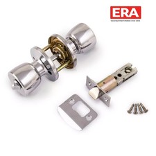 ERA Chrome Privacy Door Knobs Set (Adjustable 60mm-70mm)