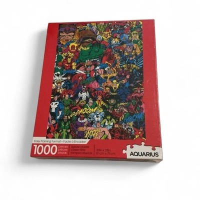 Aquarius Marvel Comics Jigsaw Puzzle Unisex 1000pc Multicolor New Retro Collage