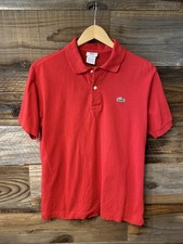 Lacoste Polo Size 4  Men  s Medium Red Shirt Alligator Preppy