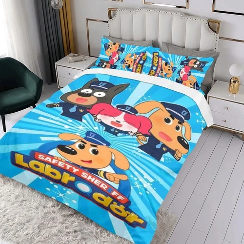 3-Piece Sheriff Labrador Bedding Set for Kids All Season