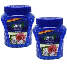 2pk Odor Eliminator Gel Beads Air Freshener Fresh Linen Scent Clean Aroma 8oz ea