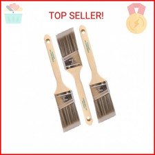 Pro Grade 2 Inch Angled Paint Brush 3 Pack   Professional Angle Sash Brushes f