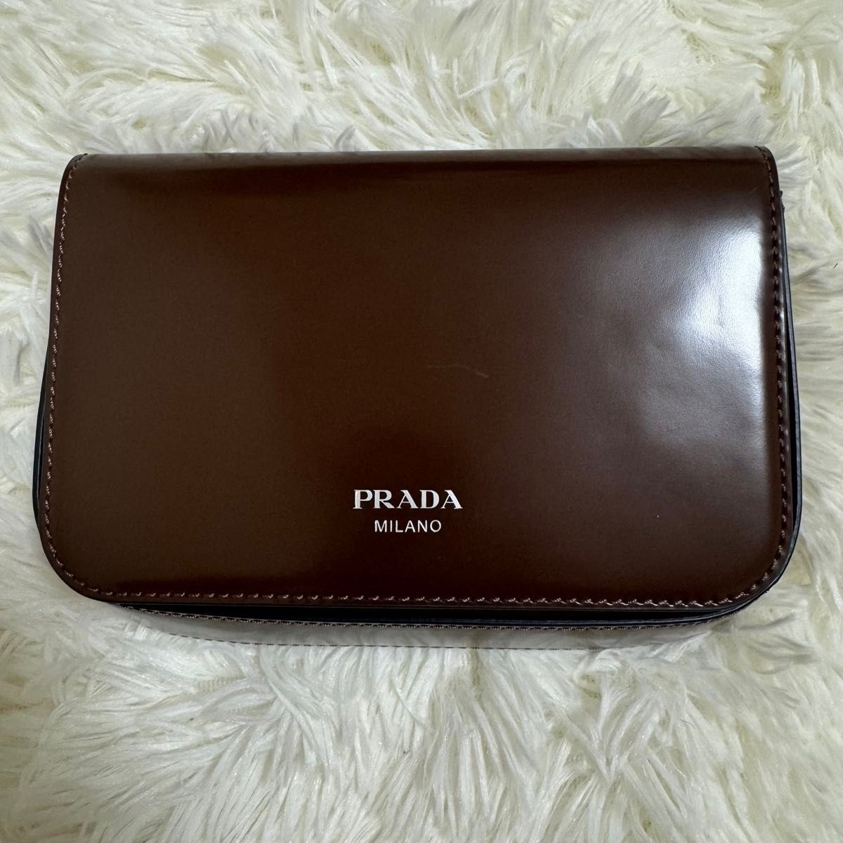 PRADA Shoulder Bag Leather Brown 2VD061 All-Leather Crossbody Bag Auth from JP thumbnail 3