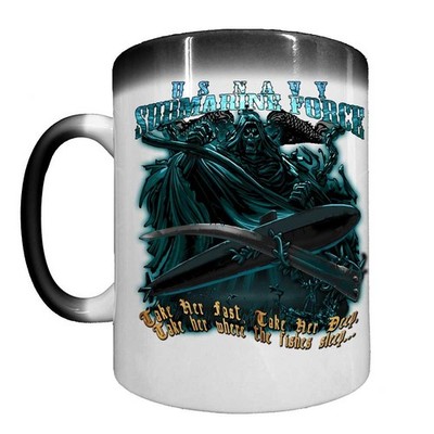 US Navy Submarine Force Veteran Heat Activated 15 oz Ceramic Custom Coffee Mug
