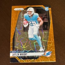 2024 PRIZM ORANGE LAZER PRIZM ROOKIE JAYLEN WRIGHT! #348 RC dolphins