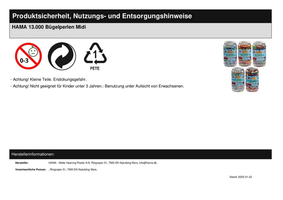 HAMA 13.000 Bügelperlen Midi Vorratsdose XXL Dose mit Perlen Mix Sortiment - Bild 2 von 2