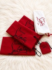 Christian Louboutin Red Felt Fabric Dust Bag Cover 9" x 14" Drawstring