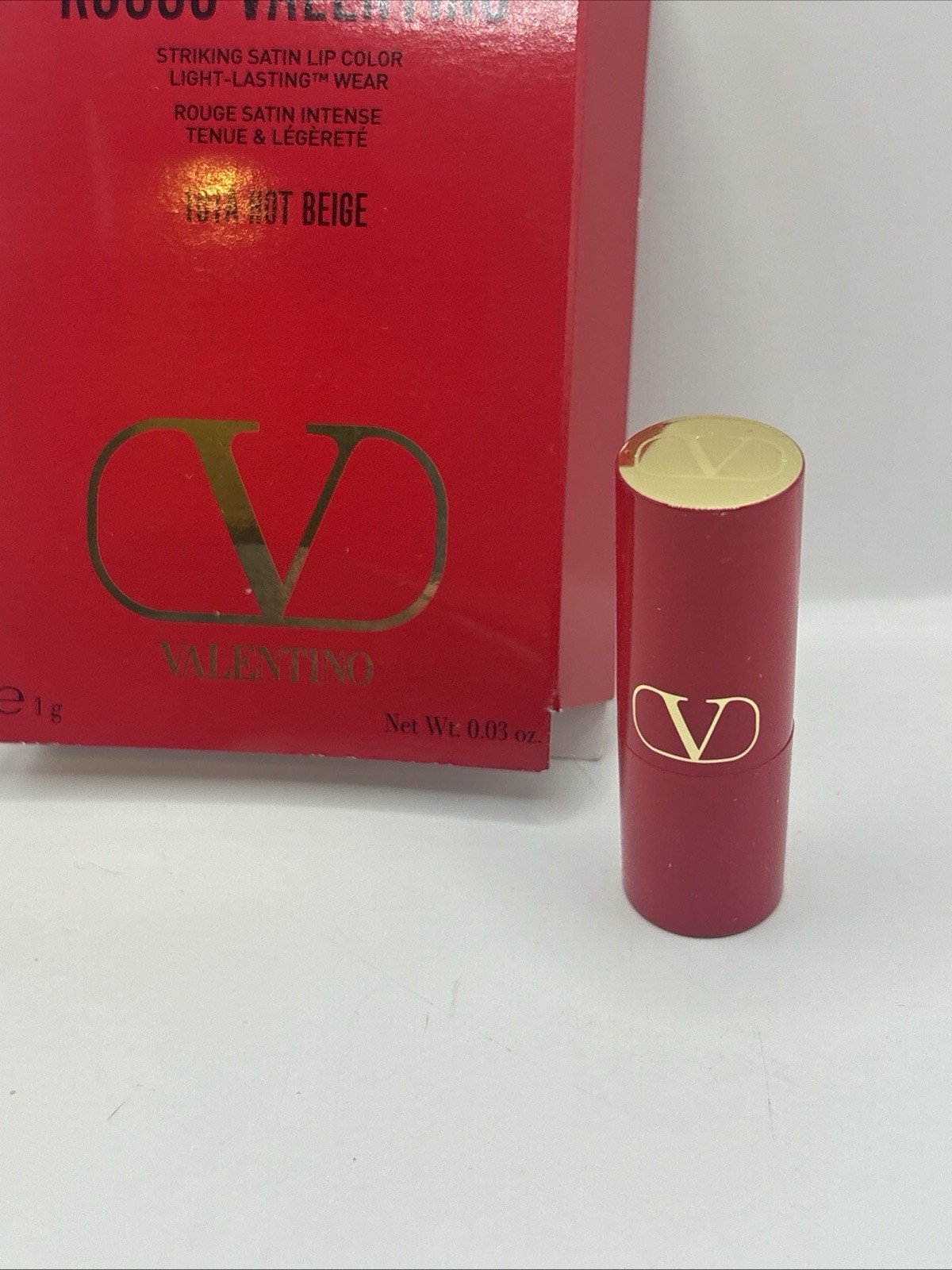 Rosso Valentino 101A Hot Beige Satin Lip Color Intense 0.03oz Mini Lipstick New thumbnail 3