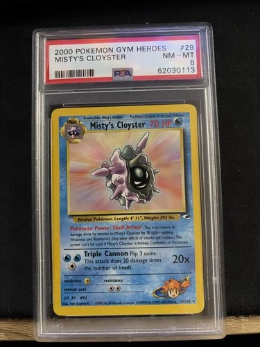 2000 POKEMON GYM HEROES #29 MISTY'S CLOYSTER PSA 8