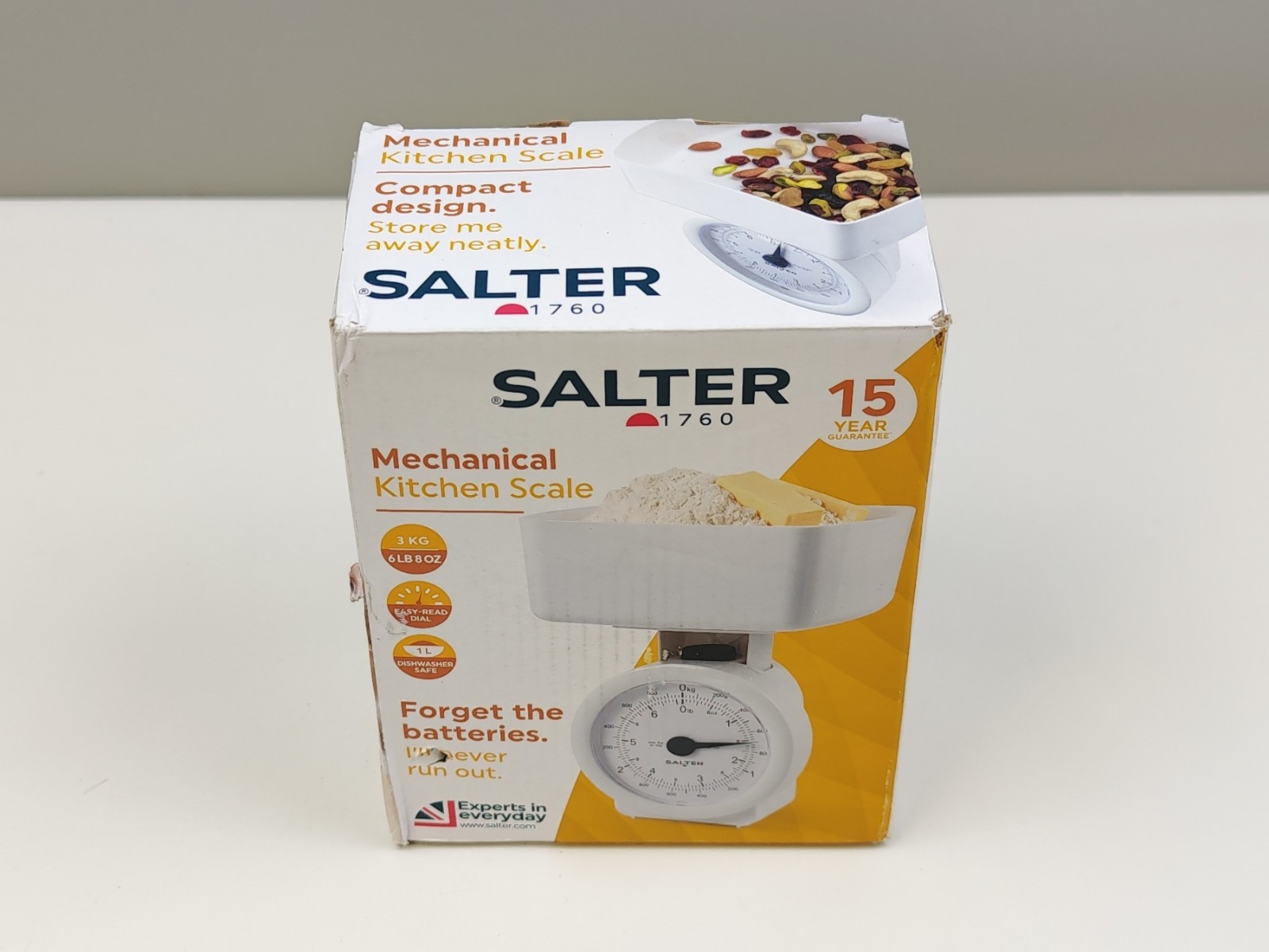 Salter 112 WHWHDR Mechanical Kitchen Scale – Mini Analogue Food Scale, 3kg Cap