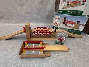 Brio Wooden Railway LOT Lifting Bridge 33757 & Railway Crossing 33388 Train Set