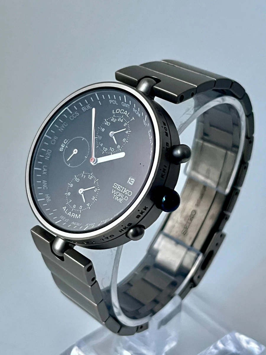 SEIKO 5T52-0010 Hora Mundial Titanio MITSUBISHI 130º - Vendedor del Reino Unido