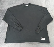 Russell Pro Cotton Shirt Mock Neck Black Long Sleeve Men 2XL XXL