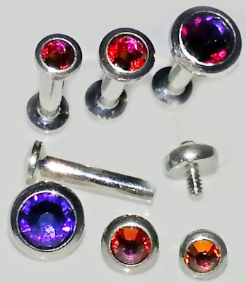 3 piece~ 18g 16g VOLCANO GEM Triple Forward Helix Cartilage Tragus Stud Earring