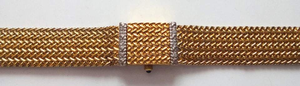 Anne Klein Diamond Swiss Watch Gold Plated Mesh Bracelet Hiden Face - Image 3 of 4