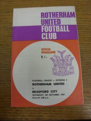 04/10/1969 Rotherham United v Bradford City  . Thanks for viewing our item, rega