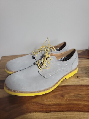 Stafford Mens Lace Up Oxford Shoes Grey Yellow Low Top Leather SIZE 10.5 M  Used | eBay