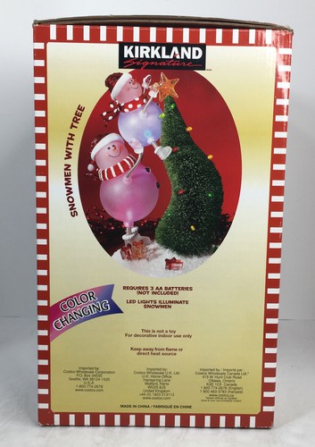 KIRKLAND Snowmen With Tree Color Changing LED Christmas Figure Christmas in Box - Picture 10 of 11