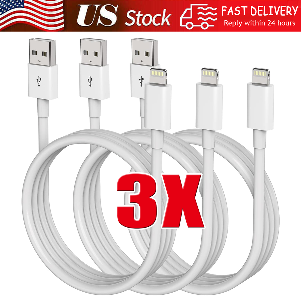 3PACK USB Data Fast Charger Cable Cord For Apple iPhone 5 6 7 8 X 11 12 13 MAX