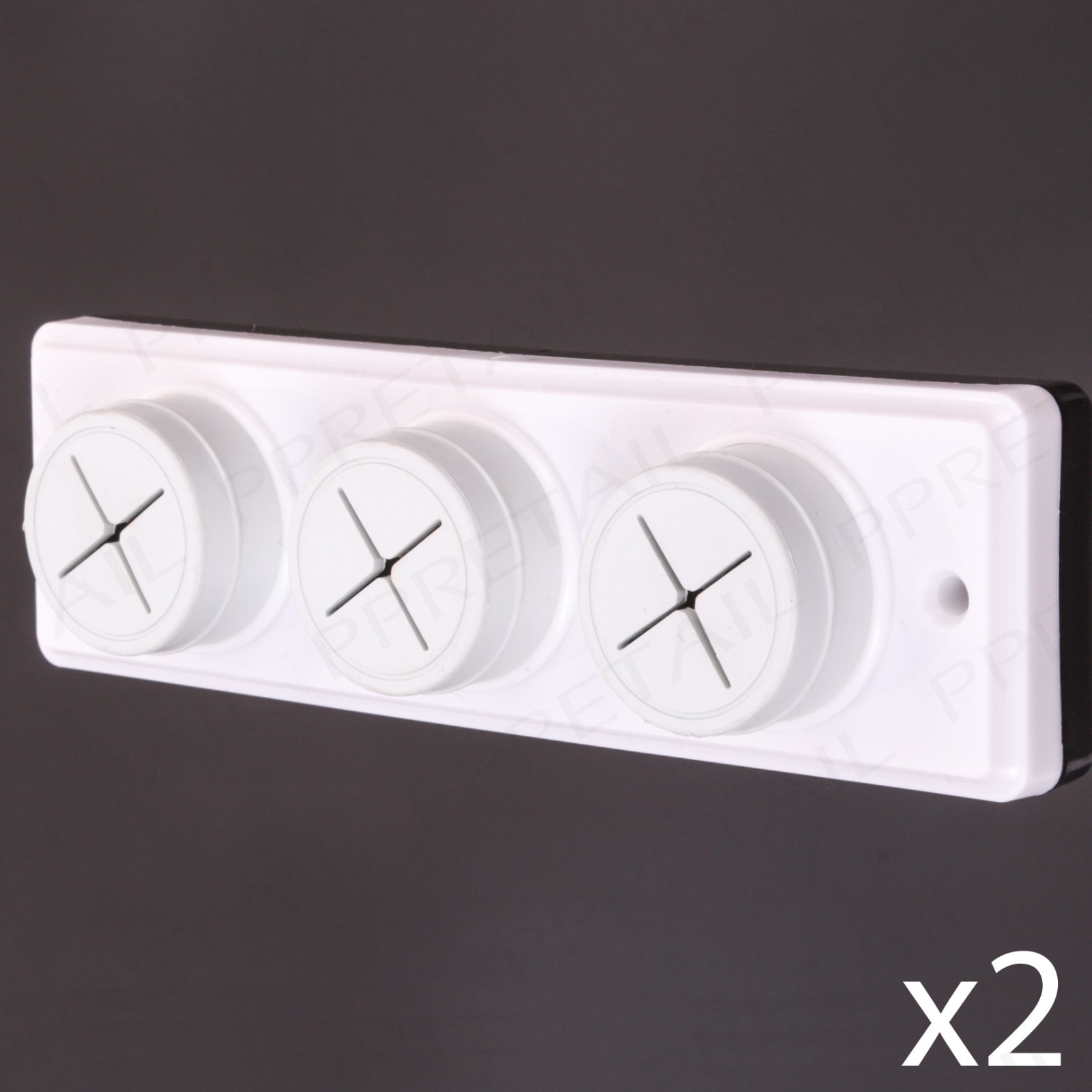 2 x EASY PUSH & GRIP TRIPLE TEA TOWEL HOLDER Kitchen Flannel Cloth Hang