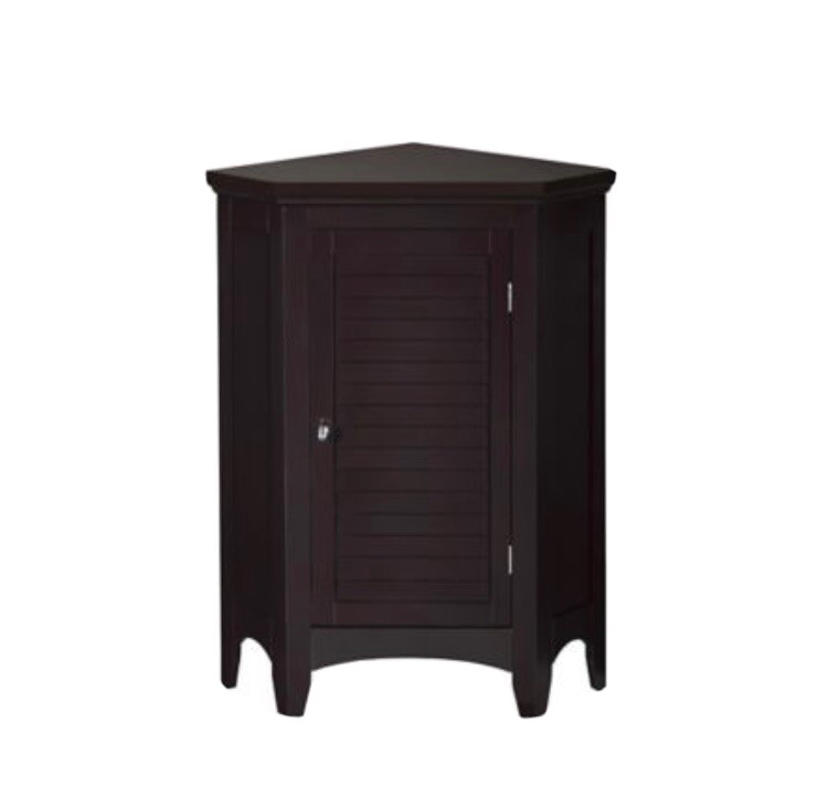 Elegant Home Fashions Glancy One Shutter Doors Wooden Corner Stand Floor Cabinet