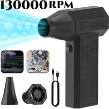Jet Dry Mini Blower 130,000 RPM Portable Air Blower Super Jet Fan Turbo Black