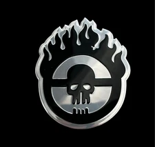 Mad Max Fury Road War Boys Skull Grill Fender Badge Thin Aluminum Emblem Black