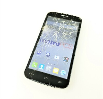 ALCATEL ONETOUCH FIERCE 2 7040T - 4GB - Black (MetroPCS) Clean ESN *Cracked