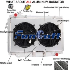 3-Row Radiator Shroud Fan Fit 1993~97 Toyota Land Cruiser FJ80R FZJ80R 4.2L,4.5L