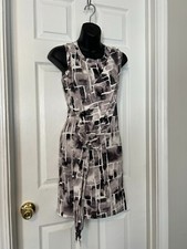 SIMPLY VERA VERA WANG MULTICOLOR ABSTRACT PRINT STRETCH DRESS SZ S