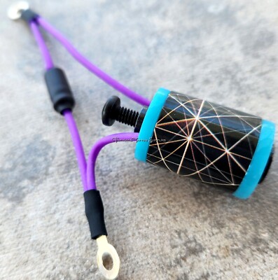 1.25'' 8-32 Tattoo Machine 10 Wrap Single Coil Turquoise Geometric Neon Purple