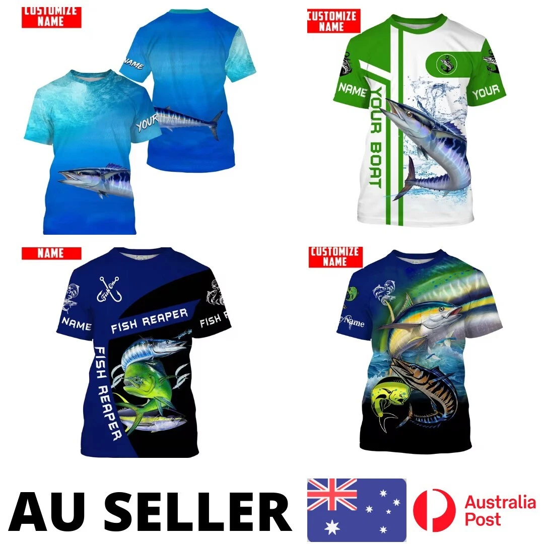 Fishing Shirt Boat Custom Name Deep Sea Mahi Tuna - AU Stock